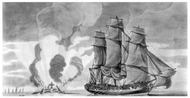 Engagement between HMS Success and the Santa Catalina off Cape Spartel, on March 16, 1782.