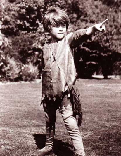 Davies dressed as Peter Pan at age 6.