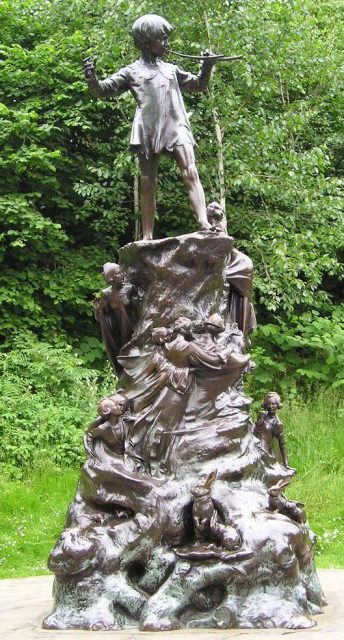 Peter Pan statue by Sir George Frampton in Kensington Gardens, London.