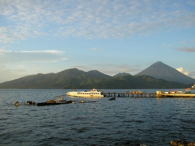 Tidore Island, as seen from Ternate Island.