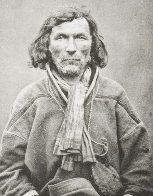 A photo of the Sámi man Mikel Mikelsen Hetta from Kautokeino, Norway