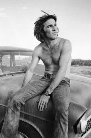 Cropped 1971 promotional photo of Dennis Wilson for ‘Two-Lane Blacktop’.