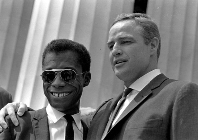 James Baldwin and Marlon Brando at the March on Washington