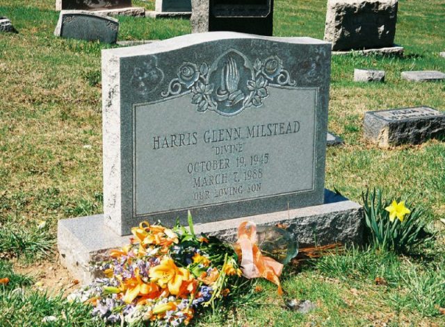 Glenn Milstead’s grave at Prospect Hill Park Cemetery, Towson, Maryland. Photo by James G. Howes