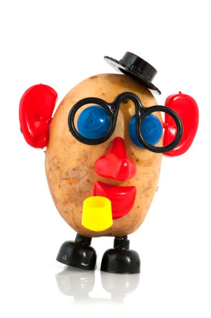 The original Mr Potato Head – plastic pieces inserted into a real potato