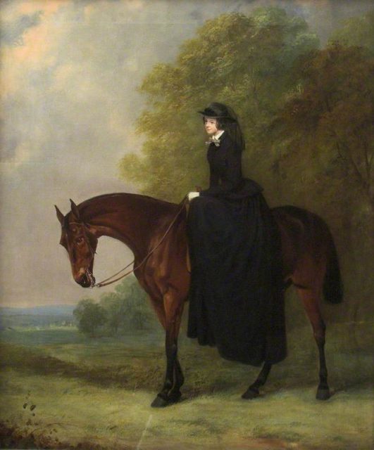 Marianne Brocklehurst on Horseback, by Henry Calvert, 1853