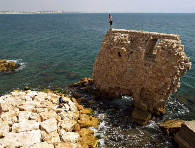 Remains of the Crusader-period Pisan Harbour. Photo by Dainis Matisons CC BY 2.0