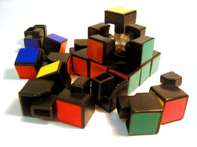 Rubik’s Cube partially disassembled. Photo by Curis CC BY 2.5