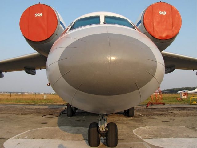 The Antonov An-72 is said to resemble Cheburashka when viewed from the front. Photo by Kirill Naumenko CC BY-SA 3.0