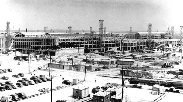 View from northwest with construction underway, July 1942