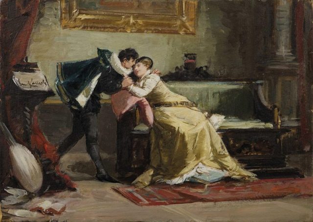 David Rizzio and Mary Stuart by Amos Cassioli.