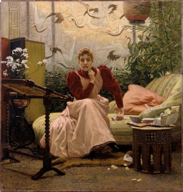 Giuseppe De Nittis (Barletta 1846 – Saint-Germain-en-Laye 1884) Posing 1869 watercolour on paper Galleria Berman, Turin