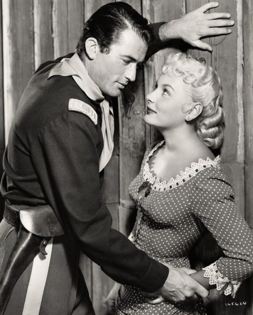 Gregory Peck & Barbara Payton in Only the Valiant – publicity still (cropped)