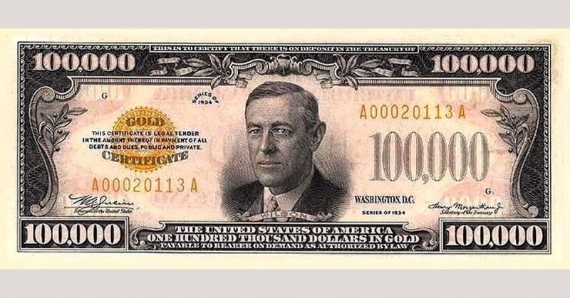 Ever See A 100 000 Bill The Story Behind Large Denomination Currency