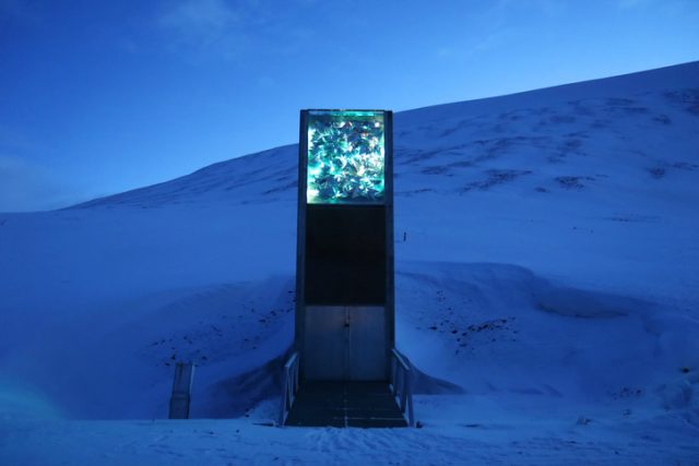 The Seed Vault represents the world’s largest collection of crop diversity in is located deep inside a mountain on the Svalbard archipelgo, halfway between mainland Norway and the north pole.