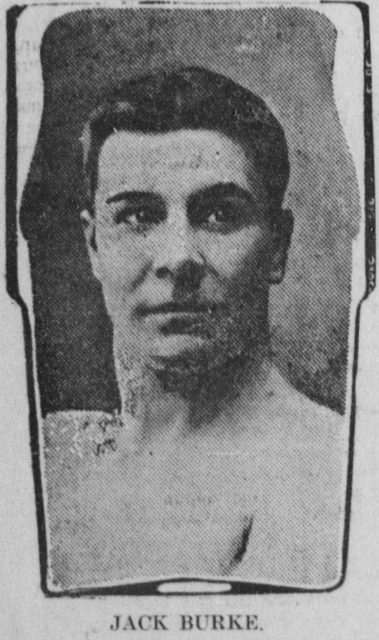 Jack Burke Jack Burke on February 10, 1904 | طولانی ترین مسابقه بوکس جهان در 110 راندFebruary 10, 1904