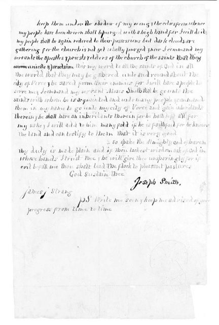 Page three of Strang’s Letter of Appointment