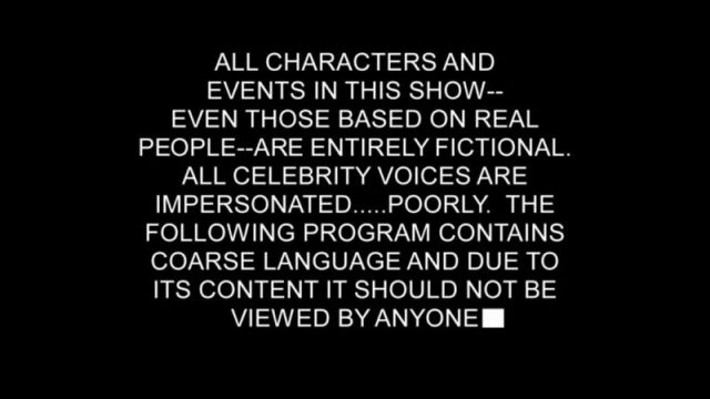 The disclaimer that precedes the South Park episodes.