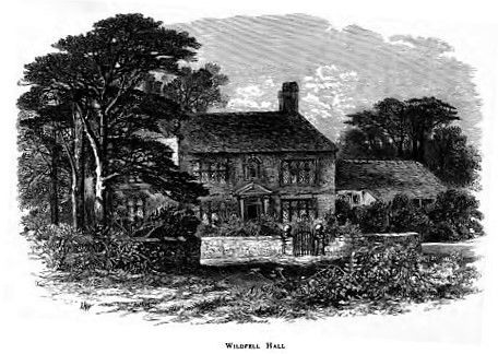 Wildfell Hall, supposedly inspired by Ponden Hall, in the engraving by Edmund Morison Wimperis
