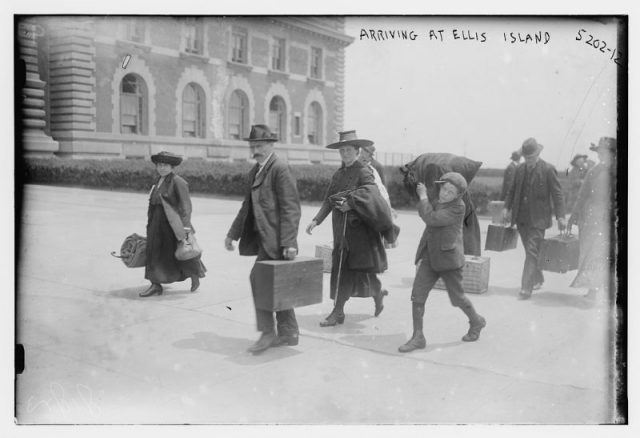 European immigrants arriving at Ellis Island, 1915