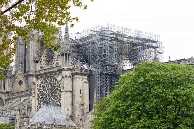 Notre-Dame after the fire Photo by Pyb CC BY-SA 4.0