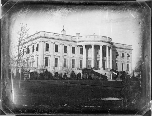 Earliest known photograph of the White House, taken c. 1846 by John Plumbe during the administration of James K. Polk