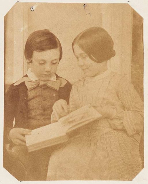 Harry and Amy Dillwyn (children of Lewis Llewelyn Dillwyn) by M.D., 1853