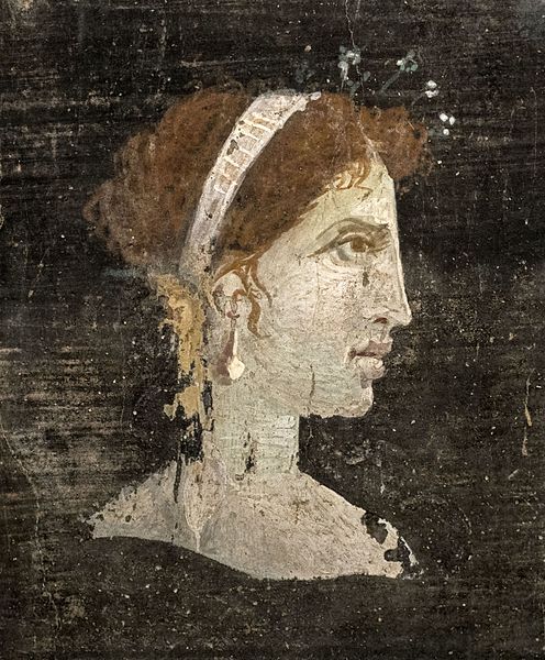 A posthumous painted portrait of Cleopatra VII of Ptolemaic Egypt from Roman Herculaneum made during the 1st century AD