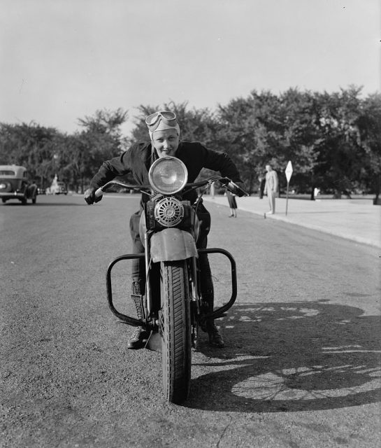 Sally Halterman riding in the early 40s.
