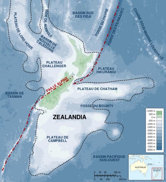 Zealandia-Continent map. Photo by © Sémhur CC BY-SA 4.0