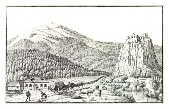 Historical view of the border between Styria and Carinthia, 1830