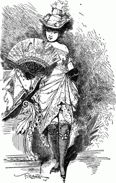 Engraving of a ‘lady of the night’ – signature Roland