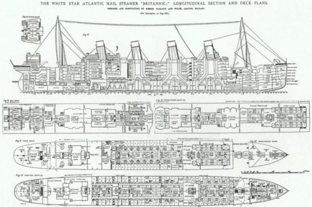 The White Star Atlantic mail steamer Britannic (deck plans)