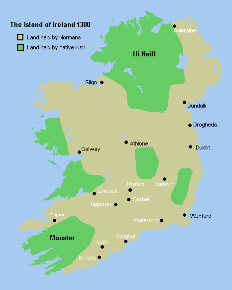 Map of Ireland 1300