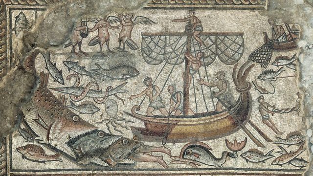 Jonah and the whale mosaic