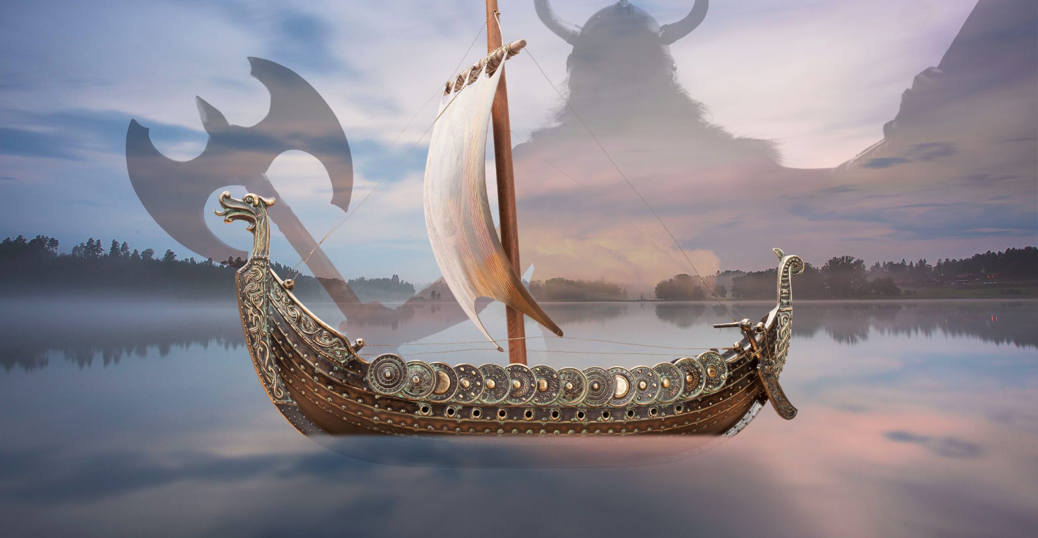 Viking Ships Wallpaper