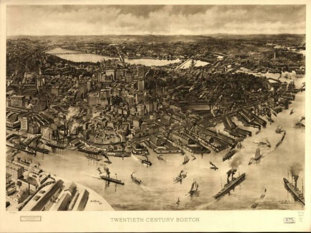 vintage Boston map