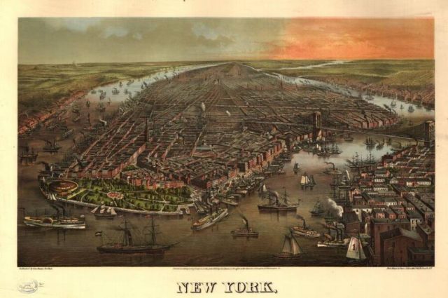 vintage New York City map