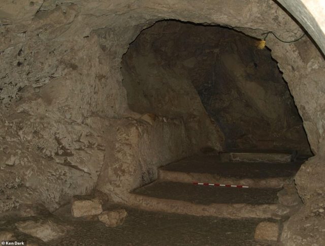 After burial ceased at the site, perhaps in the fourth century, a cave-church was constructed in the hill. Credit Prof Ken Dark