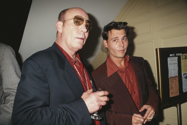 American author and journalist Hunter S. Thompson and actor Johnny Depp attend a book party at the Players Club in New York City, 1997. (Photo by Rose Hartman/Getty Images)