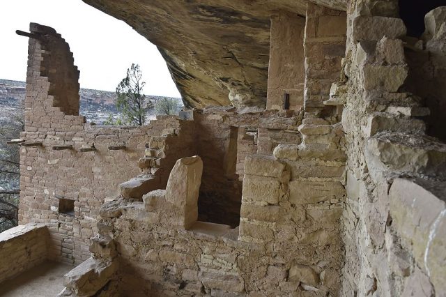 A view of Balcony House, one of the cliff dwellings built by the Ancestral Puebloans at Mesa Verde National Park, Colorado, taken on May 14, 2015. AFP PHOTO / MLADEN ANTONOV (Photo credit should read MLADEN ANTONOV/AFP via Getty Images)