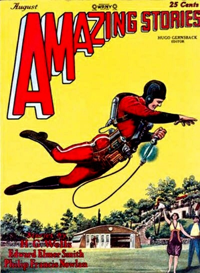 “buck rogers” first appeared in this issue of amazing stories, august 1928. The cover illustrates the skylark of space, not buck rogers.