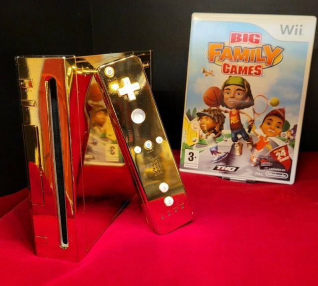 Golden Wii on display
