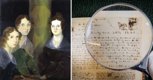 Anne, Emily, and Charlotte Bronte, and in situ photography of a book to be auctioned through Sotheby's