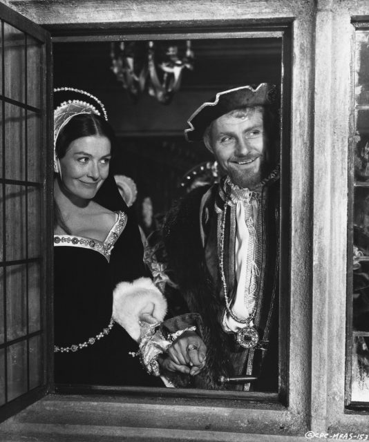 Vanessa Redgrave as Anne Boleyn and Robert Shaw as King Henry VIII in the 1966 film A Man for All Seasons.