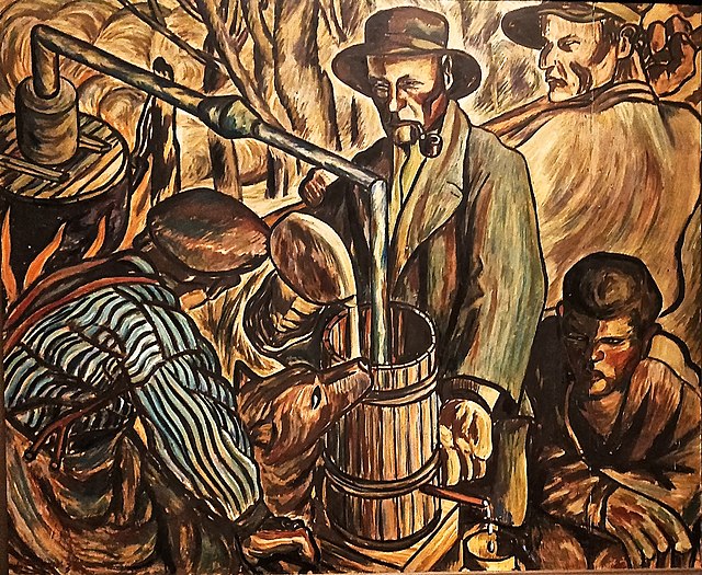 Moonshiners painting by Vilho Lampi
