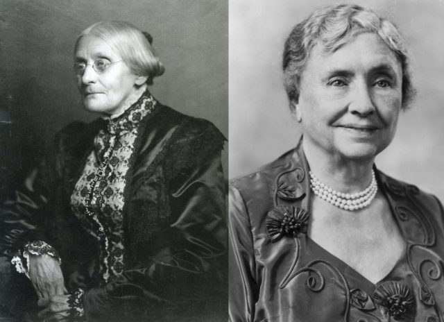 portrait of Susan B. Anthony and Helen Keller 