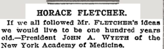 1907 NYT letter to the Editor expounding the virtues of Fletcher's system
