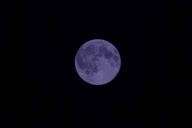 Blue moon effect achieved with a blue filter.