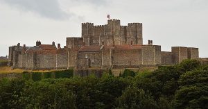 View of Dover Castle in overcast skies